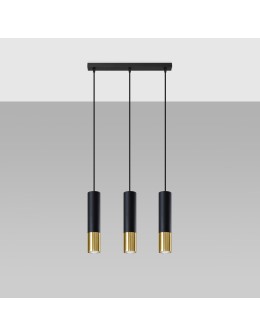 Sollux Lampa wisząca LOOPEZ 3L czarny/złoty SL.0954 - produkt 2
