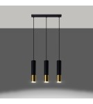 Sollux Lampa wisząca LOOPEZ 3L czarny/złoty SL.0954