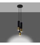Pendant lamps - Sollux LOOPEZ 3P black/gold pendant lamp SL.0955 - product 3