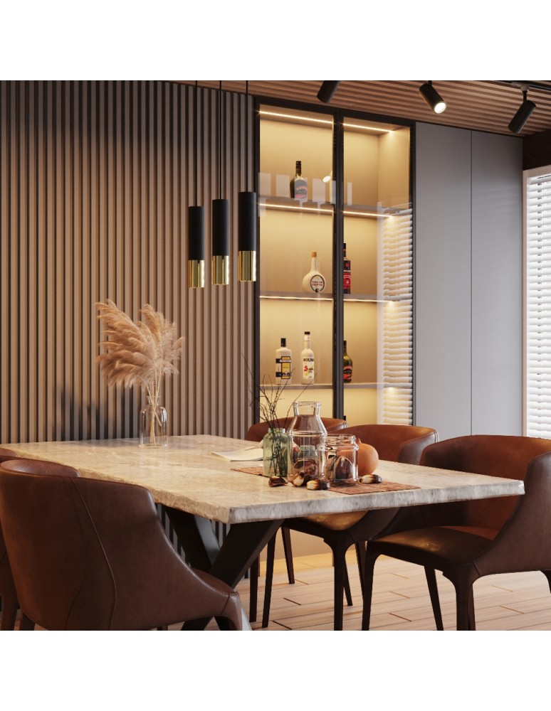 Pendant lamps - Sollux LOOPEZ 3P black/gold pendant lamp SL.0955 - product kolory-swiatla.pl 6
