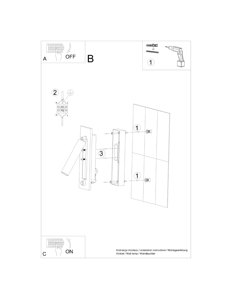 Wall lamps - Sollux Wall lamp ENIF black SL.0956 - product kolory-swiatla.pl 7