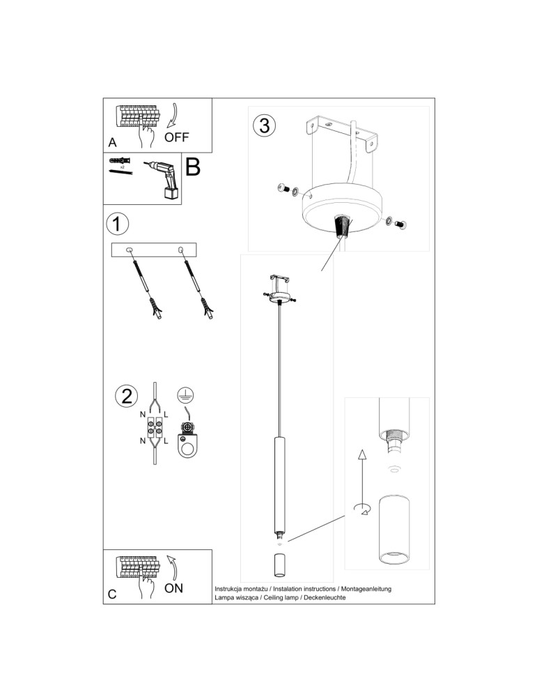 Sollux Lampa wisząca WEZYR 1 biała SL.0957