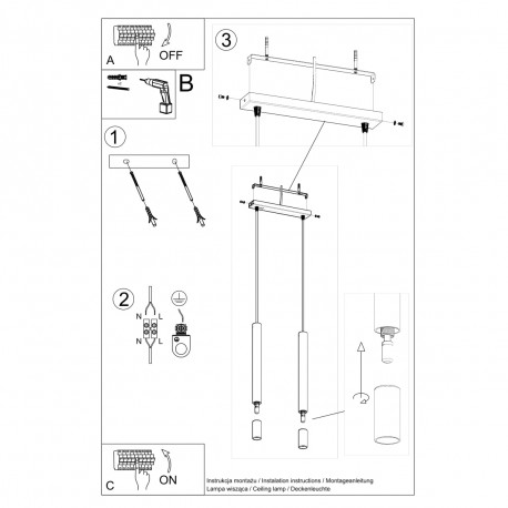 Sollux Lampa wisząca WEZYR 2 biała SL.0958