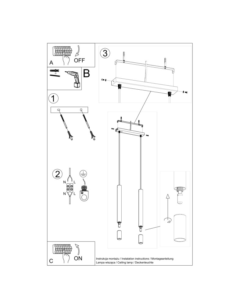 Pendant lamps - Sollux WEZYR 2 pendant lamp white SL.0958 - product kolory-swiatla.pl 5