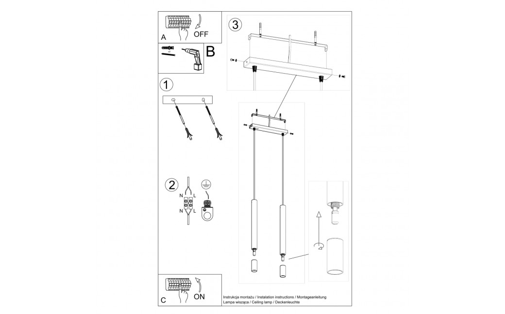 Sollux Lampa wisząca WEZYR 2 biała SL.0958