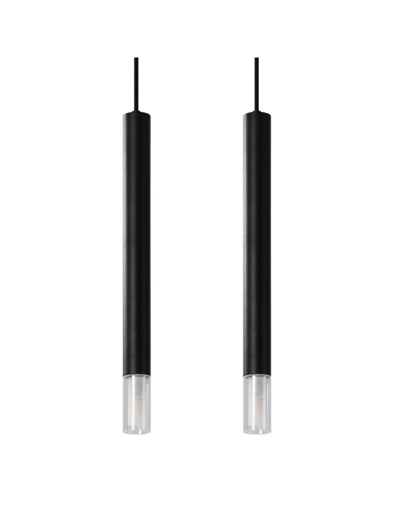 Pendant lamps - Sollux WEZYR 2 pendant lamp black SL.0961 - product kolory-swiatla.pl 1