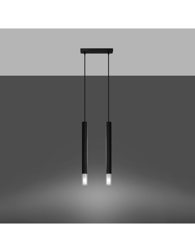 Pendant lamps - Sollux WEZYR 2 pendant lamp black SL.0961 - product kolory-swiatla.pl 3