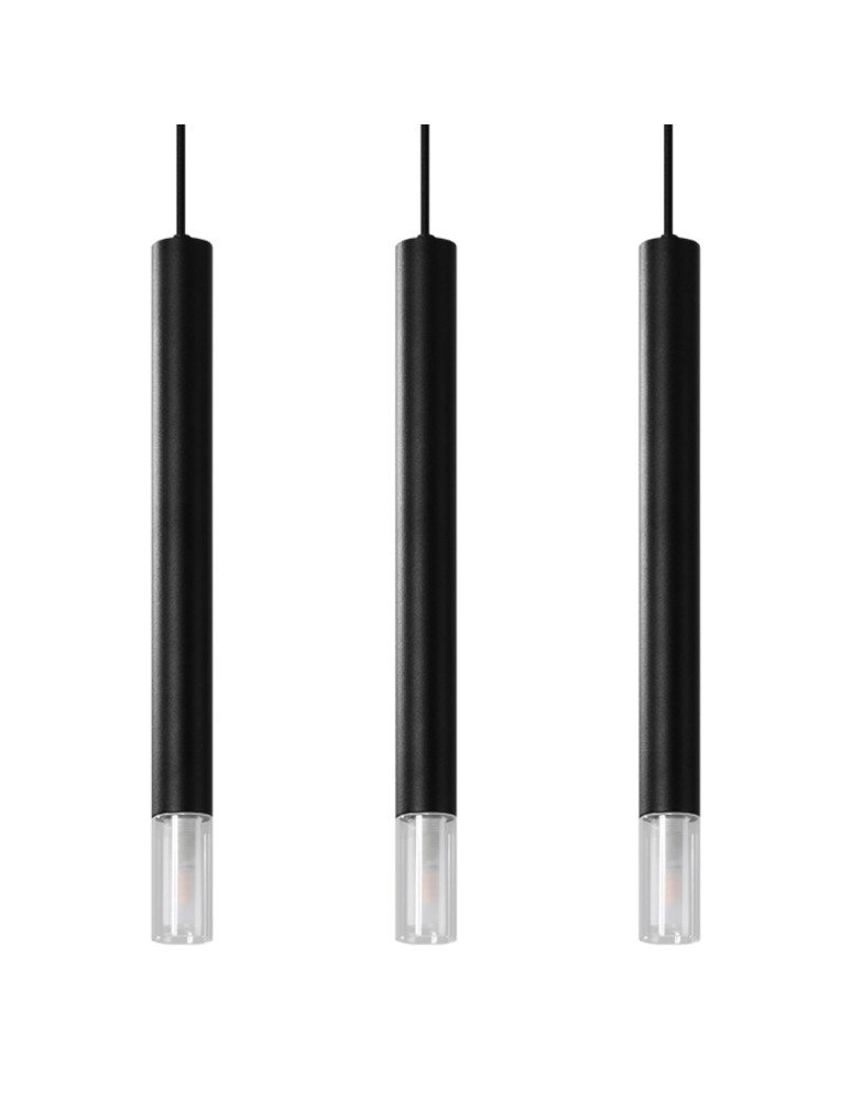 Pendant lamps - Sollux WEZYR 3 pendant lamp black SL.0962 - product kolory-swiatla.pl 1