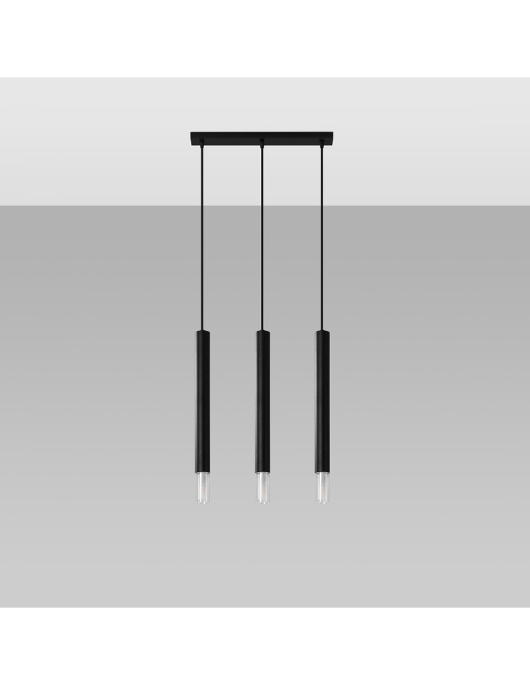 Pendant lamps - Sollux WEZYR 3 pendant lamp black SL.0962 - product kolory-swiatla.pl 2