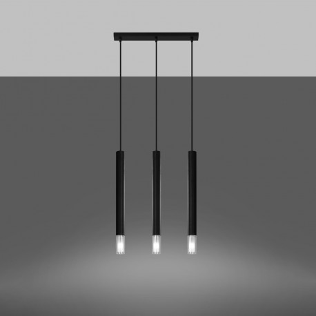 Sollux Lampa wisząca WEZYR 3 czarna SL.0962