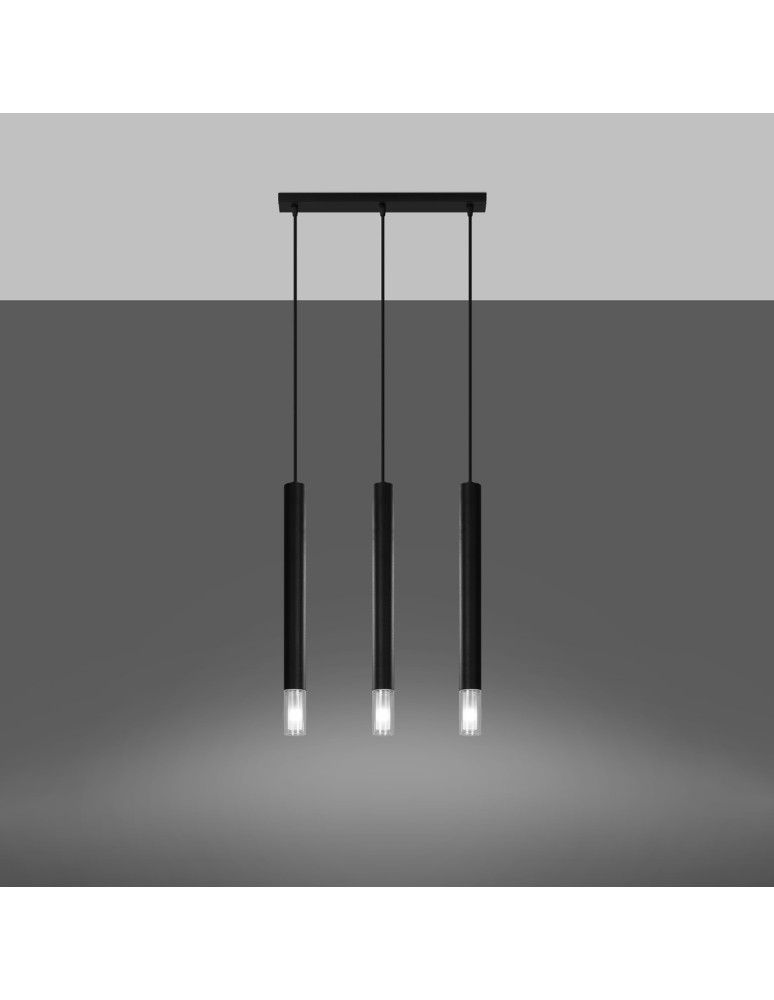 Pendant lamps - Sollux WEZYR 3 pendant lamp black SL.0962 - product kolory-swiatla.pl 3