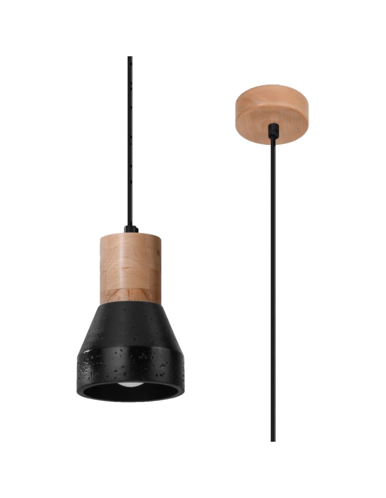 Pendant lamps - Sollux QUBIC pendant lamp black SL.0963 - product kolory-swiatla.pl 1