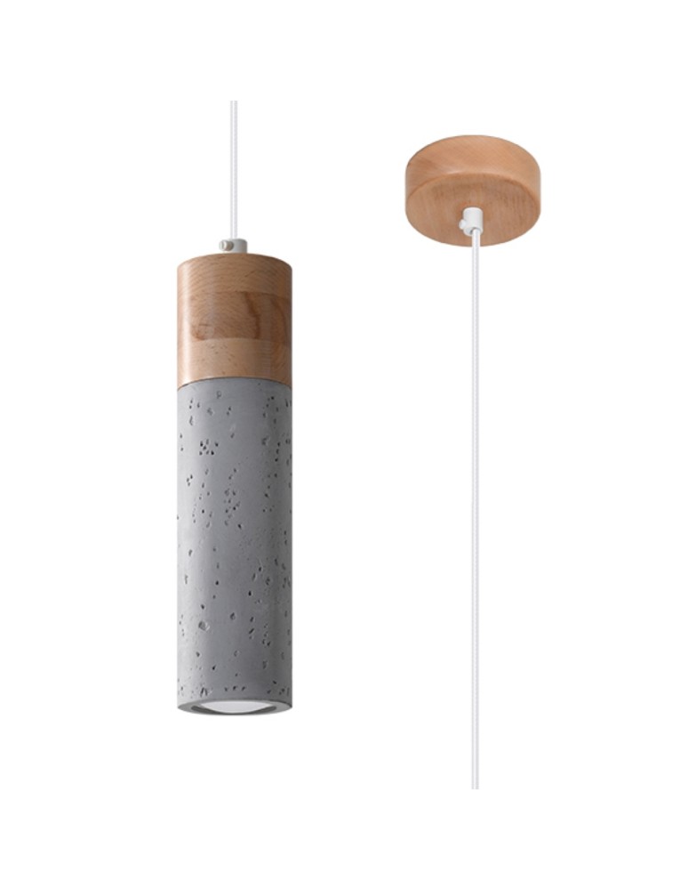 Pendant lamps - Sollux ZANE 1 pendant lamp grey SL.0965 - product kolory-swiatla.pl 1