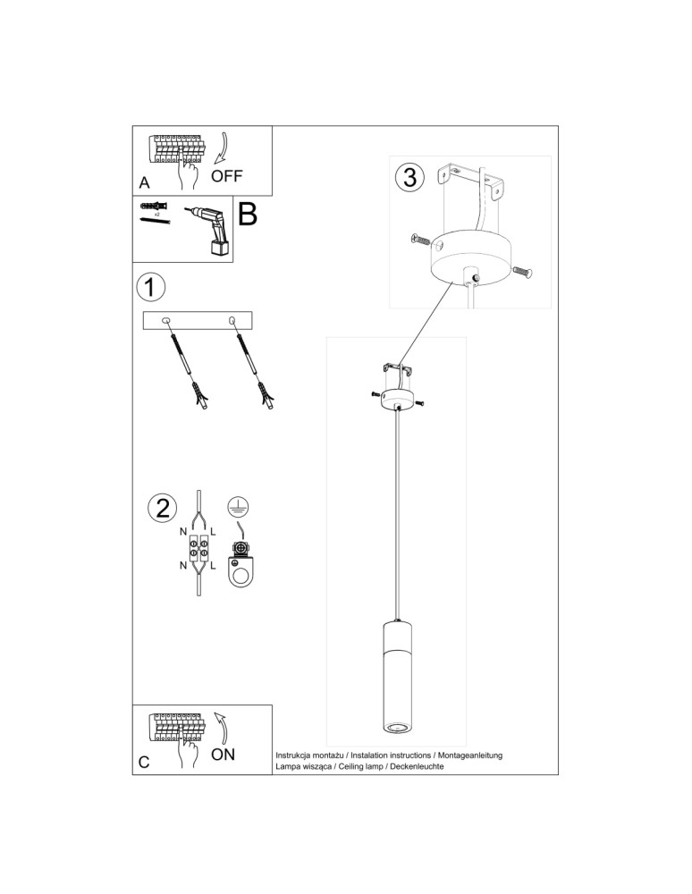 Sollux Lampa wisząca ZANE 1 szara SL.0965