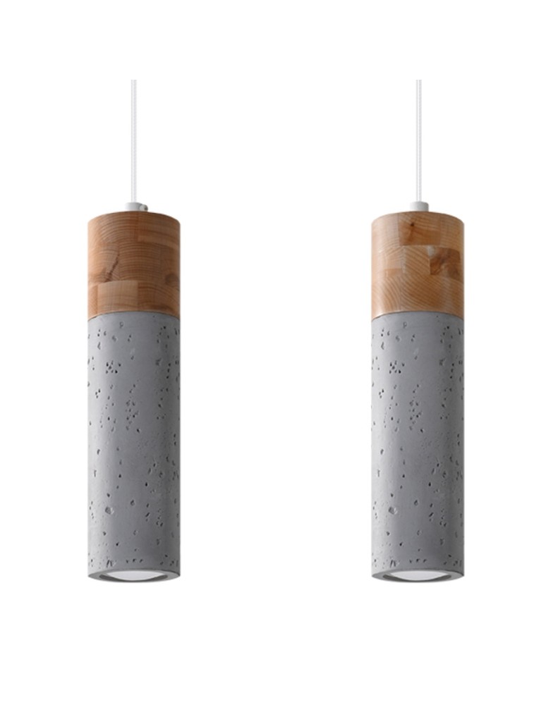 Pendant lamps - Sollux ZANE 2 pendant lamp grey SL.0966 - product kolory-swiatla.pl 1