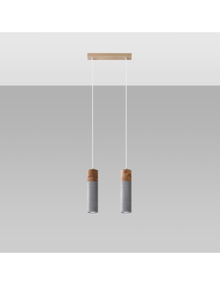 Pendant lamps - Sollux ZANE 2 pendant lamp grey SL.0966 - product kolory-swiatla.pl 2