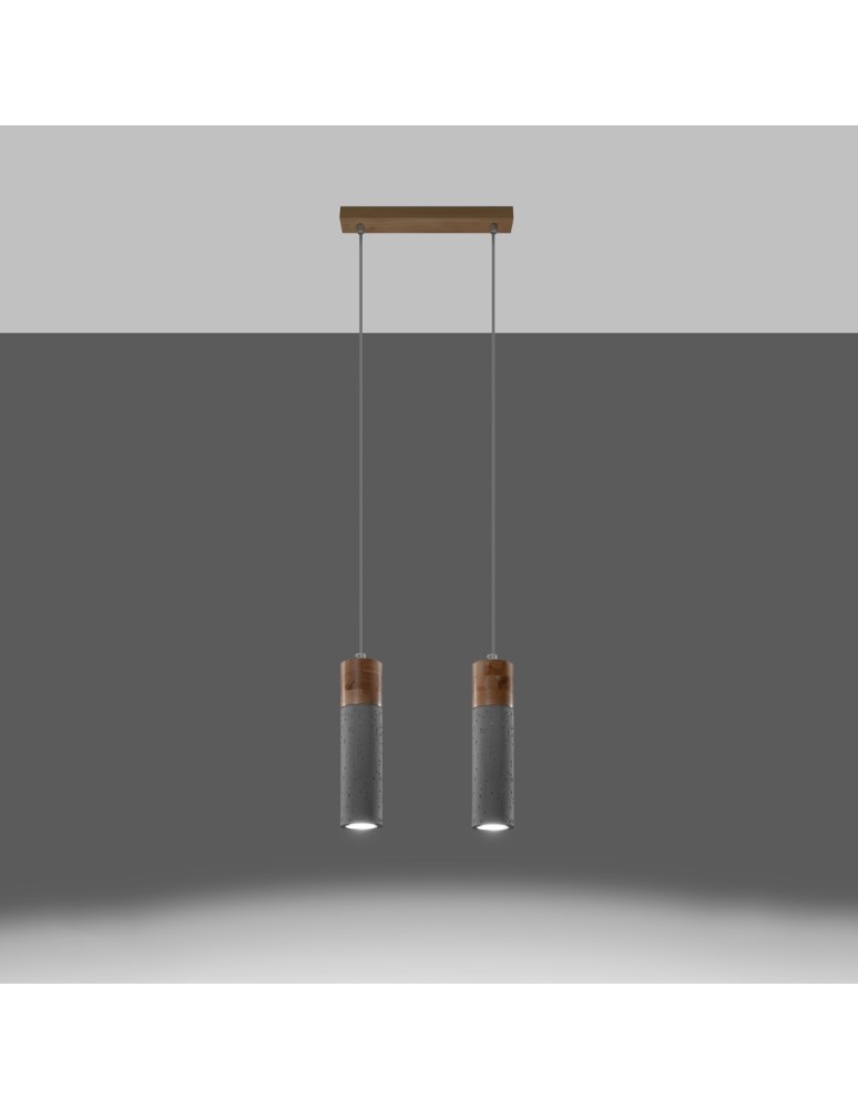 Pendant lamps - Sollux ZANE 2 pendant lamp grey SL.0966 - product kolory-swiatla.pl 3