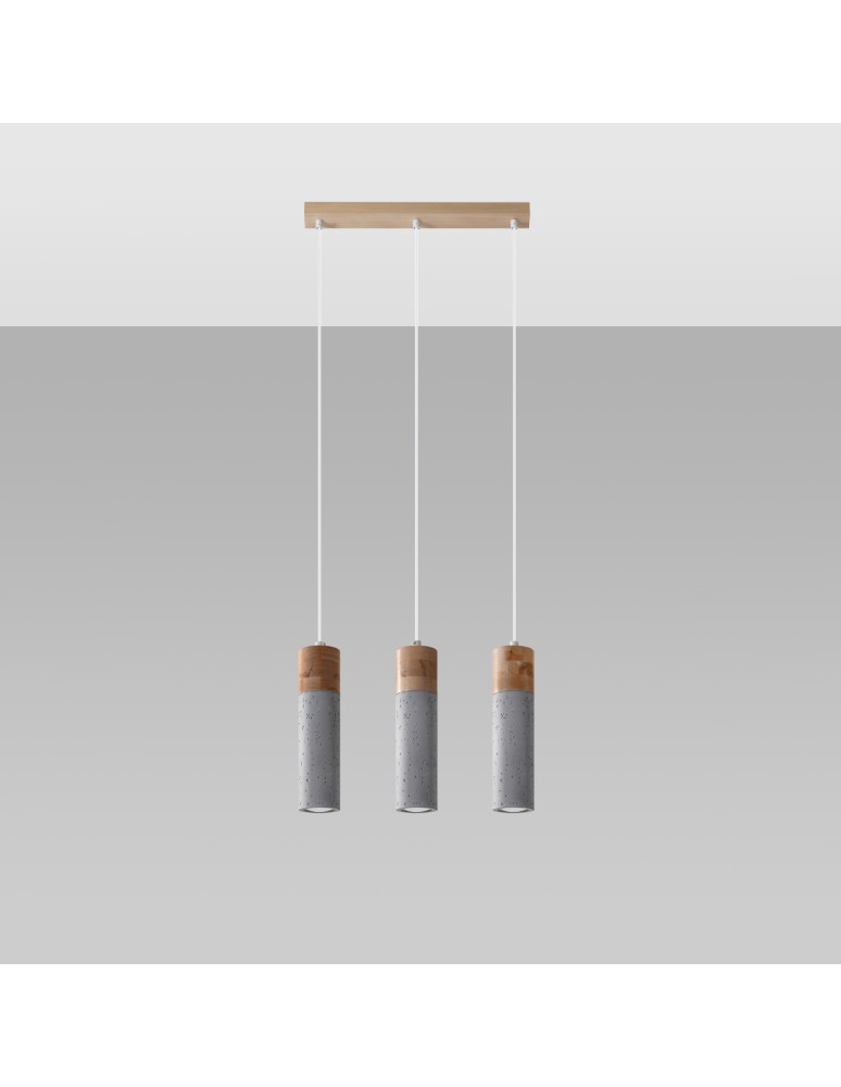 Pendant lamps - Sollux ZANE 3 grey pendant lamp SL.0967 - product kolory-swiatla.pl 2