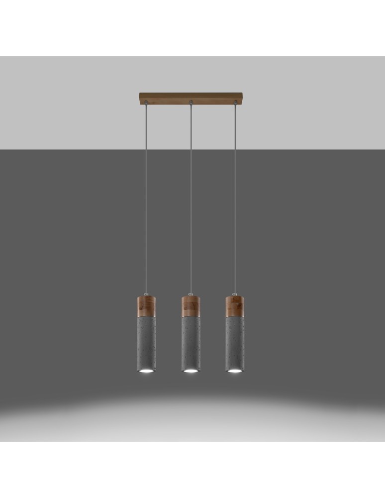 Pendant lamps - Sollux ZANE 3 grey pendant lamp SL.0967 - product kolory-swiatla.pl 3