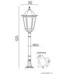 Standing garden lamps - SU-MA Retro Maxi K 5002/2 BD 50 (120 cm ) Standing - product 7