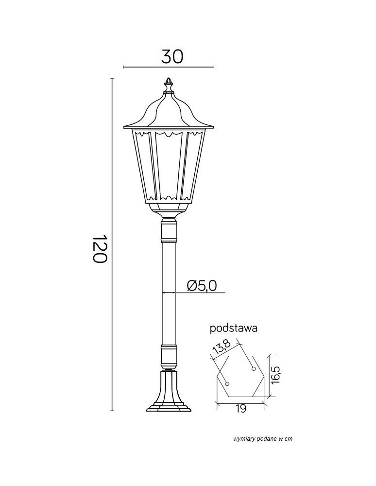 Standing garden lamps - SU-MA Retro Maxi K 5002/2 BD 50 (120 cm ) Standing - product kolory-swiatla.pl 7