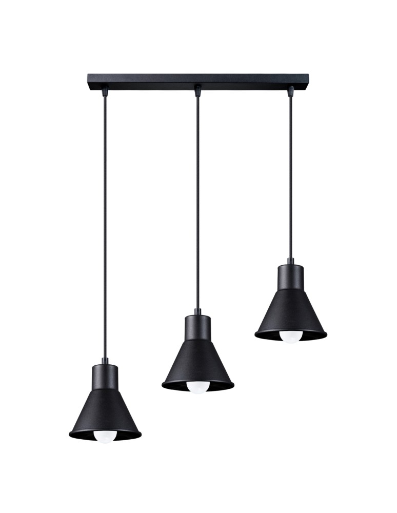 Pendant lamps - Sollux TALEJA 3 pendant lamp black [E27] SL.0986 - product kolory-swiatla.pl 1