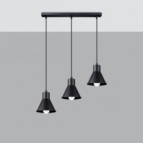 Sollux Lampa wisząca TALEJA 3 czarna [E27] SL.0986