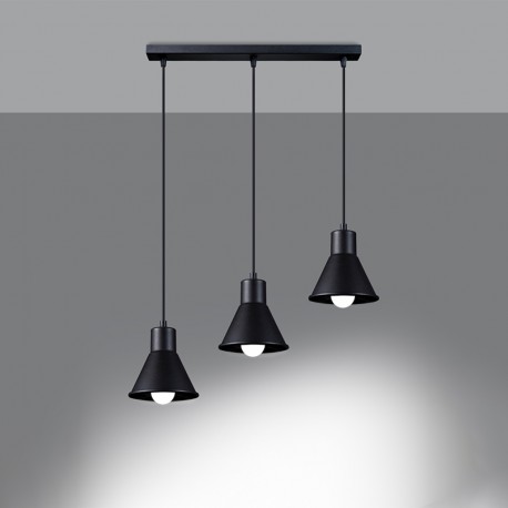 Sollux Lampa wisząca TALEJA 3 czarna [E27] SL.0986