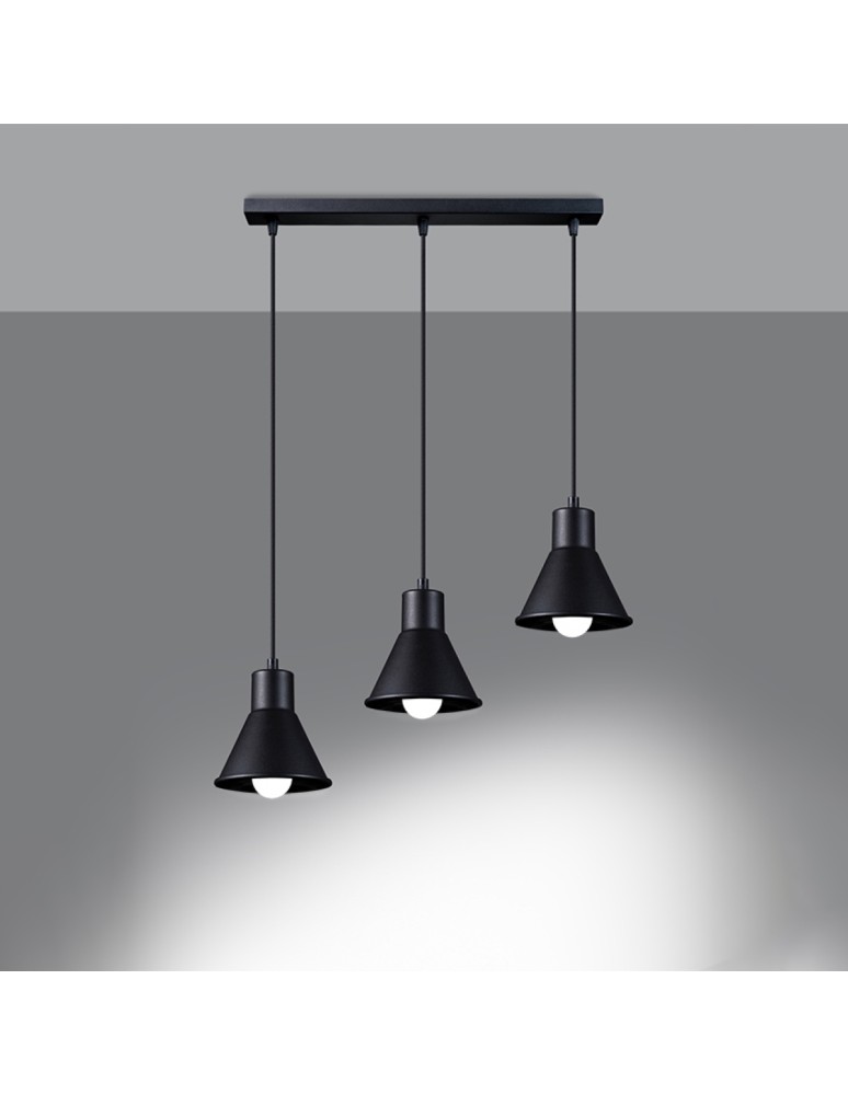 Pendant lamps - Sollux TALEJA 3 pendant lamp black [E27] SL.0986 - product kolory-swiatla.pl 3