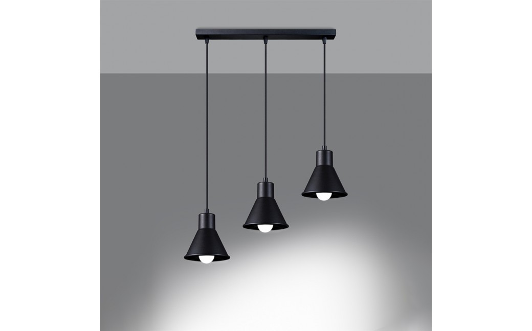Sollux Lampa wisząca TALEJA 3 czarna [E27] SL.0986
