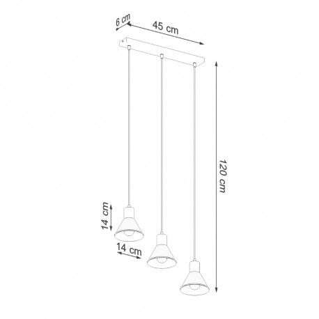 Sollux Lampa wisząca TALEJA 3 czarna [E27] SL.0986
