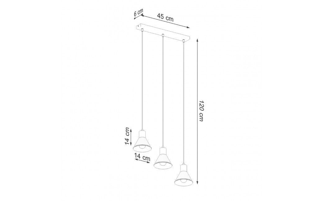 Sollux Lampa wisząca TALEJA 3 czarna [E27] SL.0986