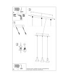 Pendant lamps - Sollux TALEJA 3 pendant lamp black [E27] SL.0986 - product 5