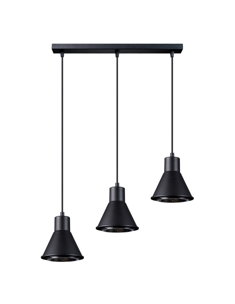 Pendant lamps - Sollux TAZILA 3 pendant lamp black [ES111] SL.0990 - product kolory-swiatla.pl 1