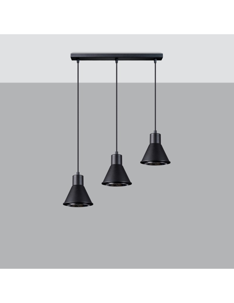 Pendant lamps - Sollux TAZILA 3 pendant lamp black [ES111] SL.0990 - product kolory-swiatla.pl 2