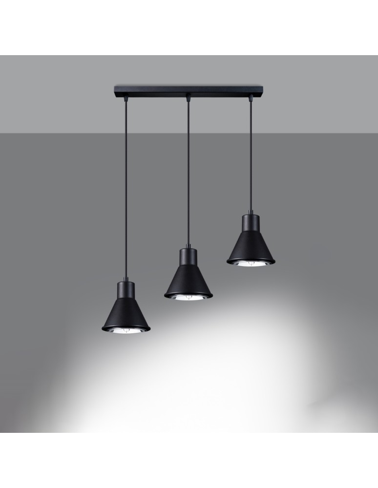 Pendant lamps - Sollux TAZILA 3 pendant lamp black [ES111] SL.0990 - product kolory-swiatla.pl 3