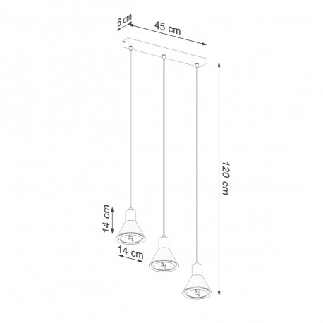 Sollux Lampa wisząca TAZILA 3 czarna [ES111] SL.0990