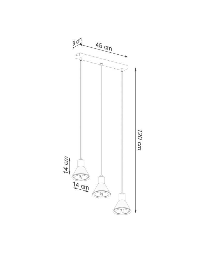 Pendant lamps - Sollux TAZILA 3 pendant lamp black [ES111] SL.0990 - product kolory-swiatla.pl 4