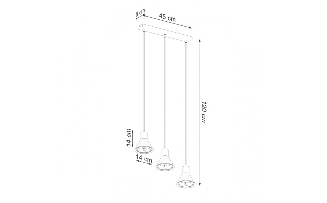 Sollux Lampa wisząca TAZILA 3 czarna [ES111] SL.0990