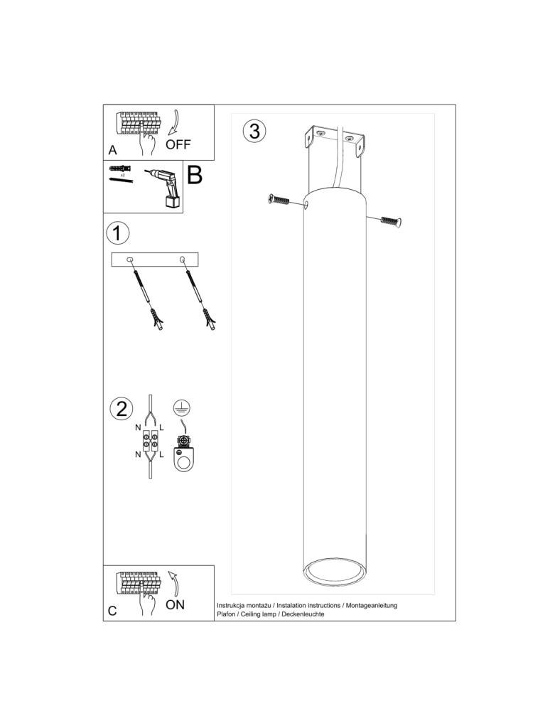 Ceiling lamps - Sollux Plafond LAGOS 40 black SL.1002 - product kolory-swiatla.pl 8