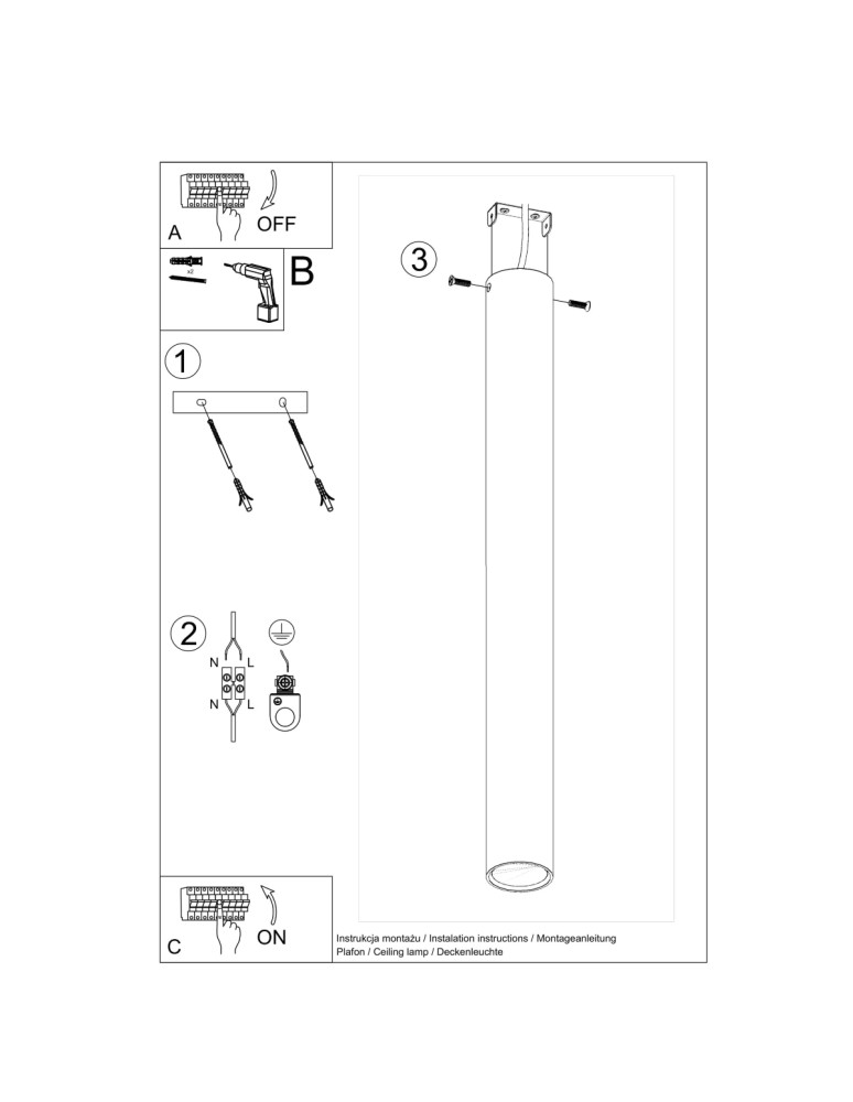 Ceiling lamps - Sollux Plafond LAGOS 60 black SL.1003 - product kolory-swiatla.pl 8
