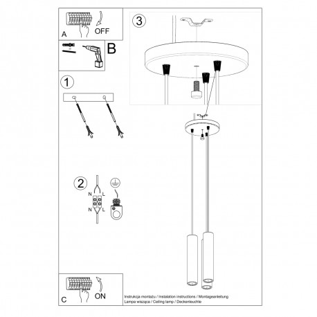 Sollux Lampa wisząca LINO 3P SL.1012