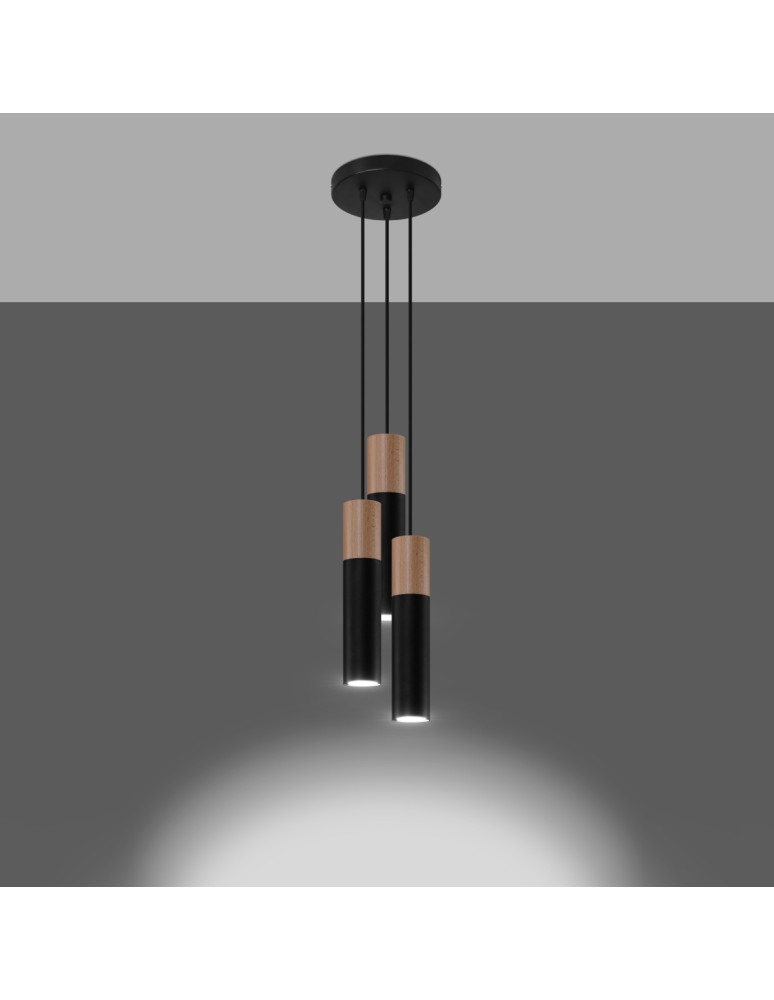 Sollux Lampa wisząca PABLO 3P czarna SL.1014