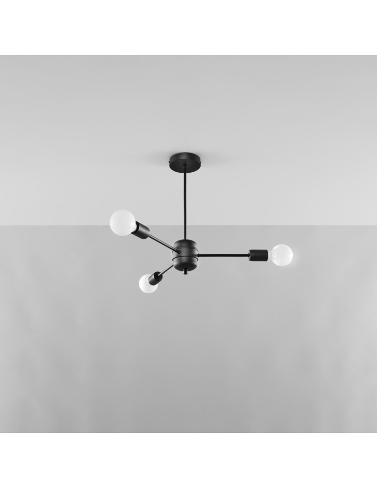Chandeliers - Sollux Chandelier LANGO 3 black SL.1021 - product kolory-swiatla.pl 2