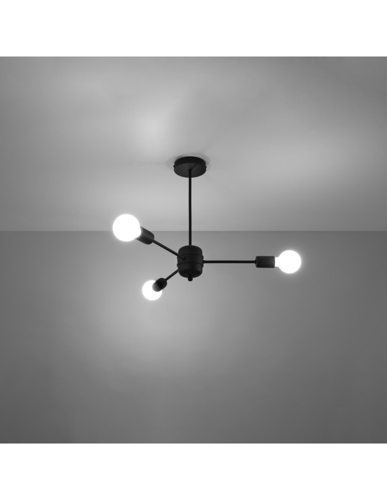 Chandeliers - Sollux Chandelier LANGO 3 black SL.1021 - product kolory-swiatla.pl 3