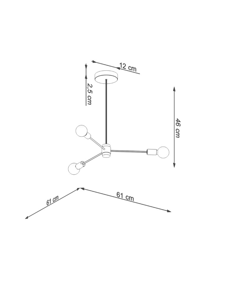 Chandeliers - Sollux Chandelier LANGO 3 black SL.1021 - product kolory-swiatla.pl 4