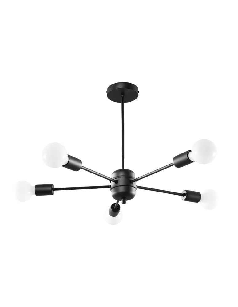 Chandeliers - Sollux Chandelier LANGO 5 black SL.1022 - product kolory-swiatla.pl 1