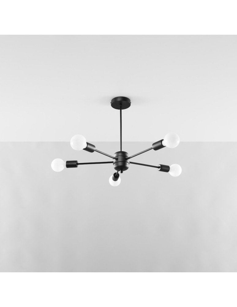 Chandeliers - Sollux Chandelier LANGO 5 black SL.1022 - product kolory-swiatla.pl 2