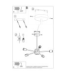 Chandeliers - Sollux Chandelier LANGO 5 black SL.1022 - product 5