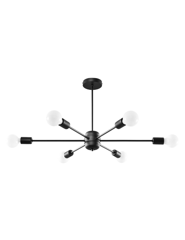 Chandeliers - Sollux Chandelier LANGO 6 black SL.1023 - product kolory-swiatla.pl 1